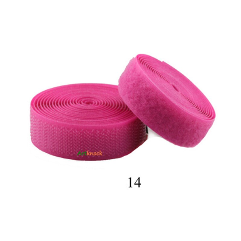 20mm 2 meter par farverige velcro-klæbende klistermærker med krog og løkke farvetape kabelbindere sytilbehør: 2 meter 14