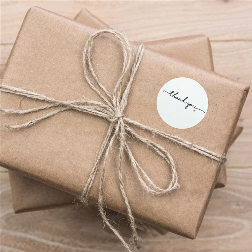 Autocollants ronds de remerciement blancs, étiquettes autocollantes de décoration pour scellage, fournitures de courrier, emballage , 100 à 500 pièces