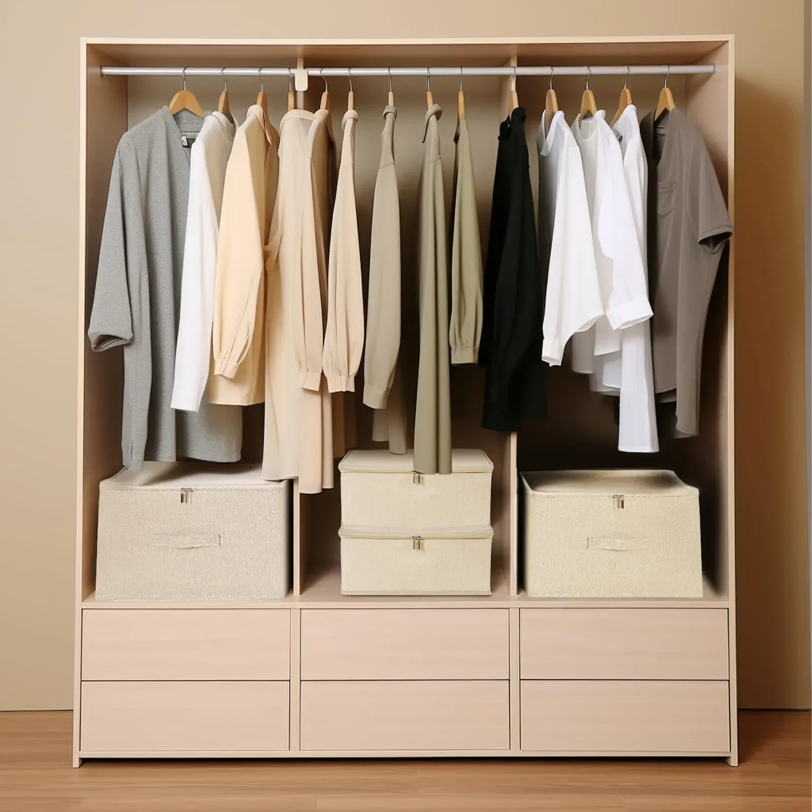 Kleding Opbergbakken Met Ritssluiting Met Handgrepen Opvouwbare Katoenen Linnen Stof Kubus Mand Organizer Container Box