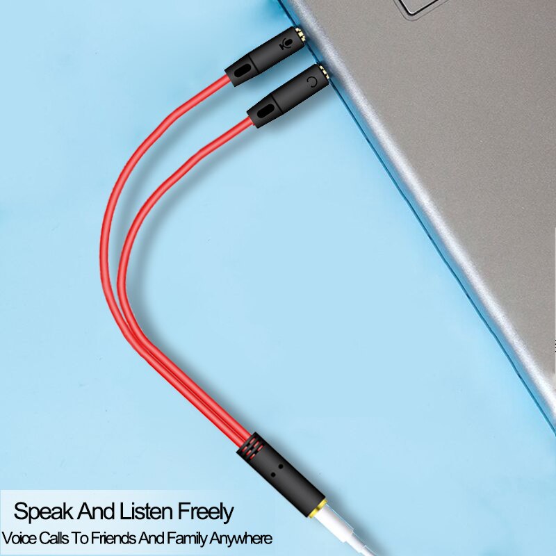 3.5mm Jack Splitter for phone Computer Laptop Adapter Audio Splitter Headphone Adapter Cable Aux Extension Cable Mic Y Splitter