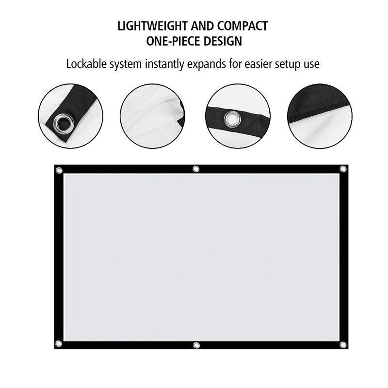 120 inch 16:9 Scherm voor Projector Draagbare Projector Screen Opvouwbare Projectiescherm Voor Achter Voor Home Theater Outdoor