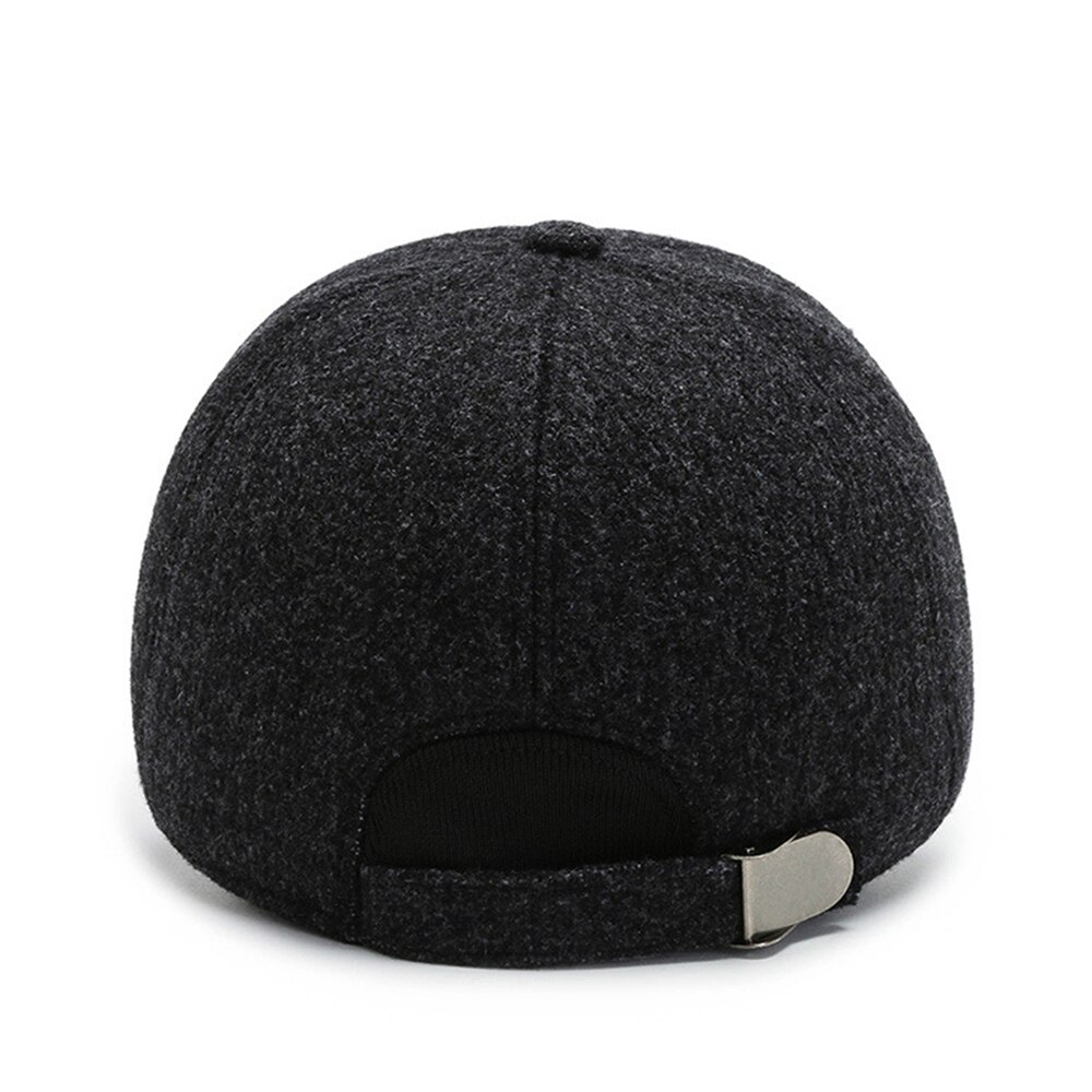 Fs masculino feminino inverno boné de beisebol com earflap preto cinza meia-idade pai chapéus ao ar livre quente proteção de orelha ciclismo gorras