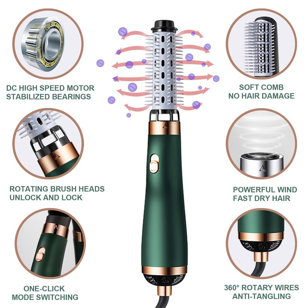 Hair Dryer Brush All-in-One Air Brush For Drying Straightening Curling Hair Volumizer Blow Dryer Brush Hair Styler Brush