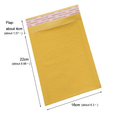 30 Uds. Bolsas de sobres de burbujas, papel Kraft, sobres acolchados, de sobres con burbuja, embalaje amarillo multifunción, bolsa de correo: 30pcs 16x26cm