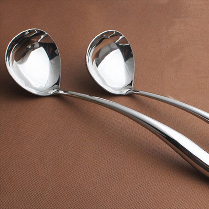 Long handle soup spoon heat-resistant stainless steel large spoon