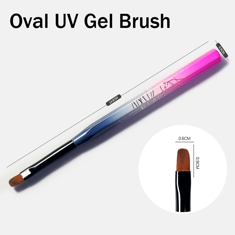 1pc spiker Kunst pensel liner gradient skyggelegging maleri tegning blomster penn Tips akryl gel uv pusse manikyr verktøy: oval uv gel børste