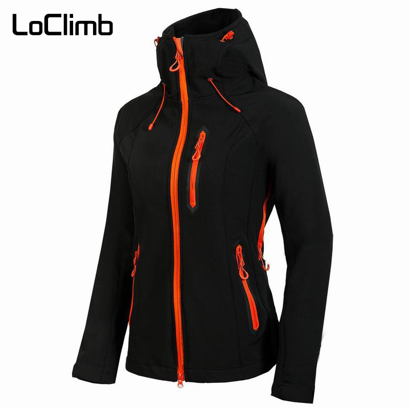 LoClimb Female Softshell Hiking Jacket Women Spring Windproof Waterproof Coat For Outdoor Sport Trekking Cycling Travel,AW075