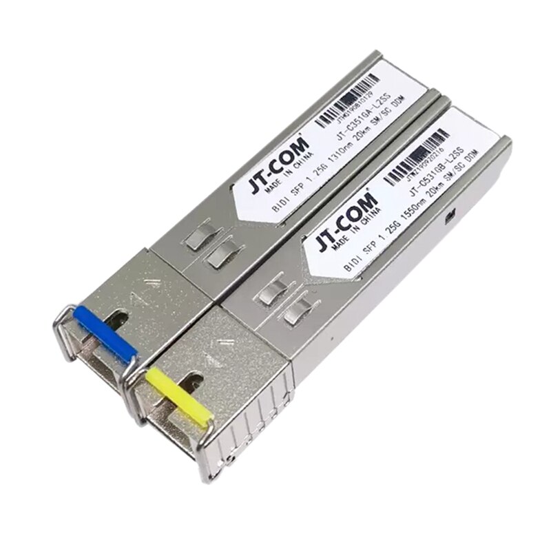 -JT-COM 2Pcs SC SFP Module Gigabit DDM BIDI Mini Gbic 1000Mbps Fiber Tranceiver Sfp Module Compatible With Mikrotik: green