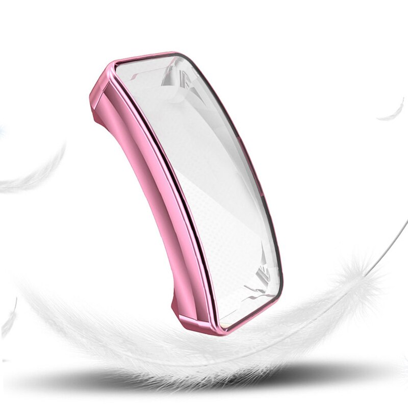 Zachte Beschermhoes Voor Fitbit Inspire Hr Case Full Screen Protector Shell Bumper Plated Gevallen Voor Fitbit Inspire Smart Watch: Pink