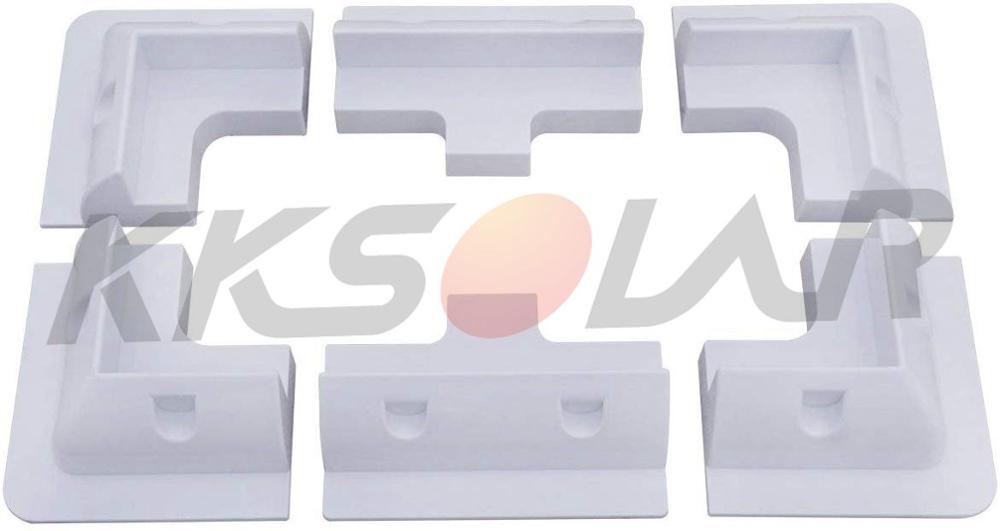 6pc ABS Solar Panel Mounting Bracket White Rectangle Set-Free Corner Bracket Mount for RV, Boats, Caravans, Marine, Motorhomes
