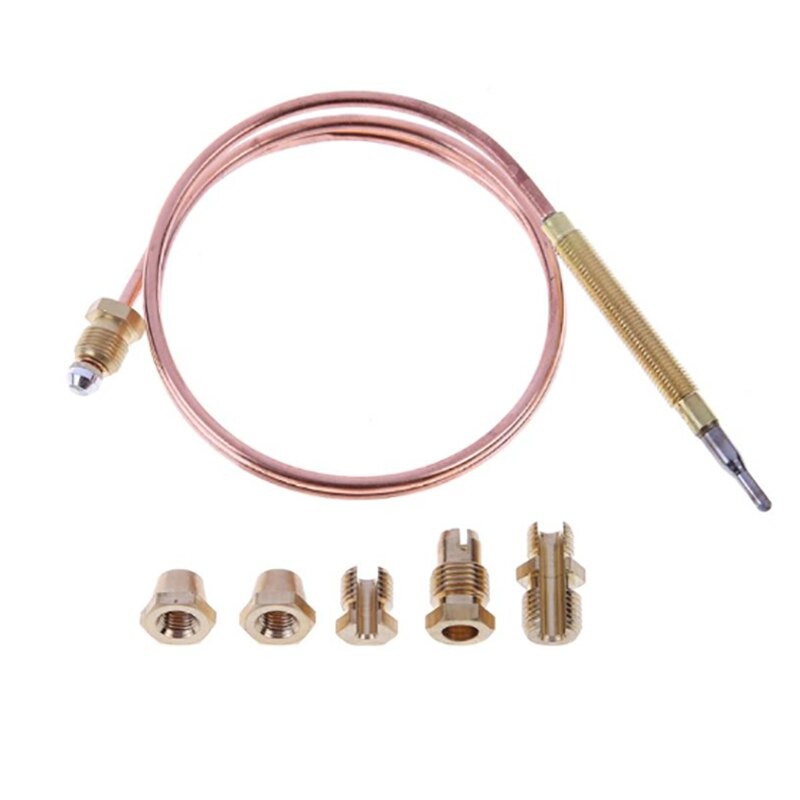 Kit de termopar Universal para estufa de Gas, 900Mm, M6X0.75 con tuercas derramadas (cinco), termopar de repuesto