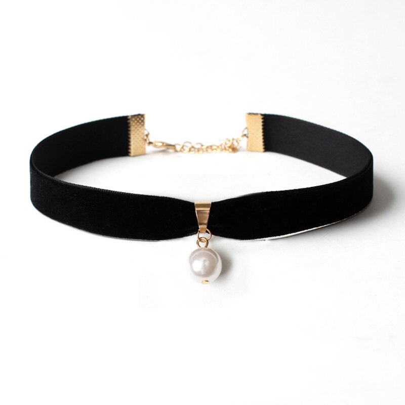 Vintag Black Flannel Chain Round Pendant Necklace For Women Charm Choker Necklaces Boho Jewelry Christmas X071: X068
