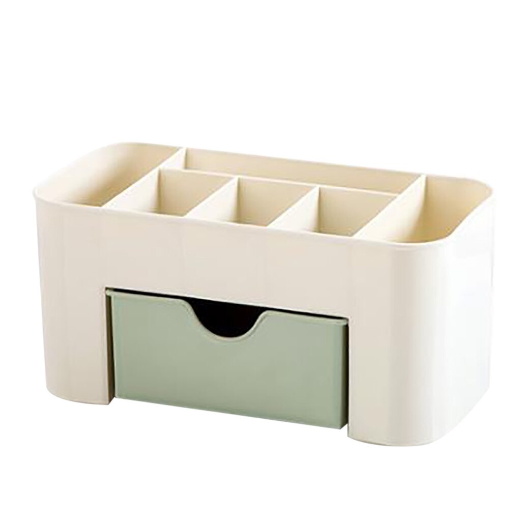 Plastic desktop cosmetic box with small drawer multifunctional desk storage box For Home Plastic Storage Accessory Box #25: Green 
