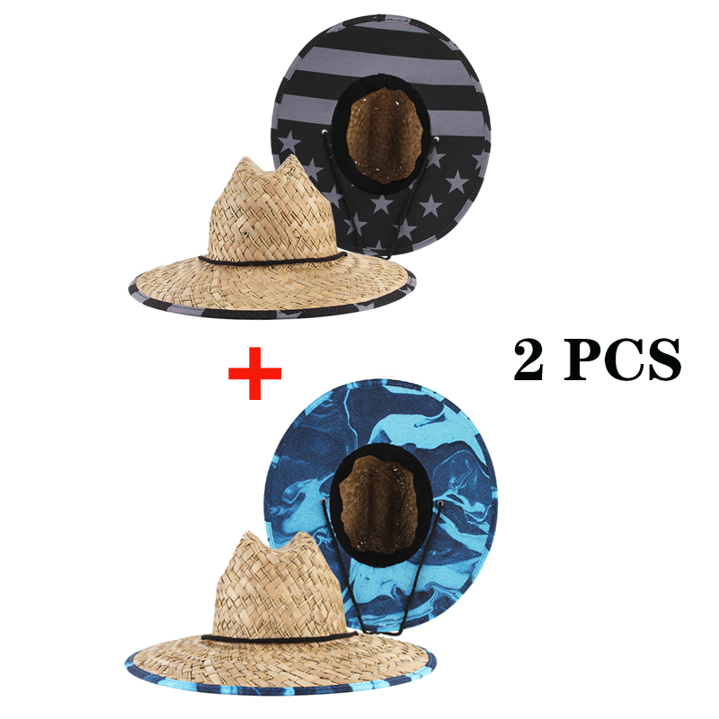 1PC/2pz Nuove Donne Cappello di Salvataggio di Paglia di proprietà Spiaggia Cappello Da suola tutto'aperto Della Boemia Della signora di Modo fedora Cappello Panama: Cielo Blu