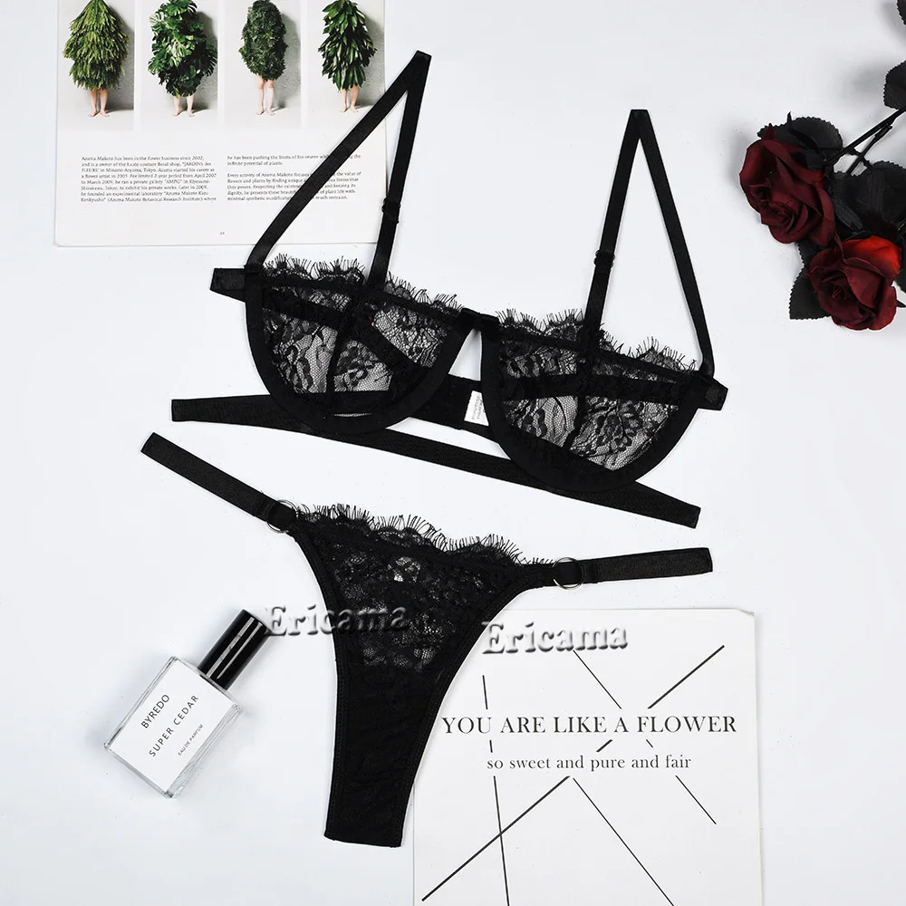 Cosplay, lencería erótica Sexy, sujetador y bragas para mujer, ligas, conjuntos de lencería Sexy para sexo, conjunto de ropa interior para mujer, disfraces sexis femeninos: Negro / L