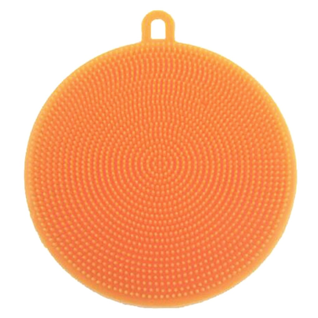 Esponja mágica de silicona para lavar platos, cuenco, cepillo de limpieza, estropajo multifunción, olla, sartén, cepillos de lavado, Limpiador de cocina herramienta de cocina: Naranja