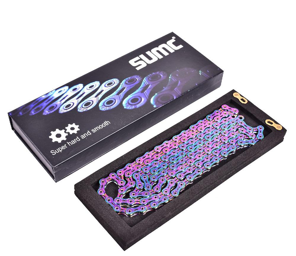 SUMC Bike Chain 9 10 11 12 Speed Bicycle Variable Speed Chain MTB Mountain Road Bicycle Chain: SX11SL colorful