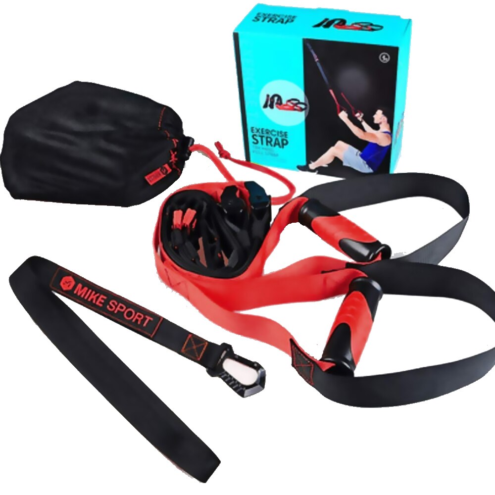 gimnasio en casa kit de entrenamiento de correas de resistencia trx para ejercicio en suspensión poleas fuerza deporte en casa: Rojo
