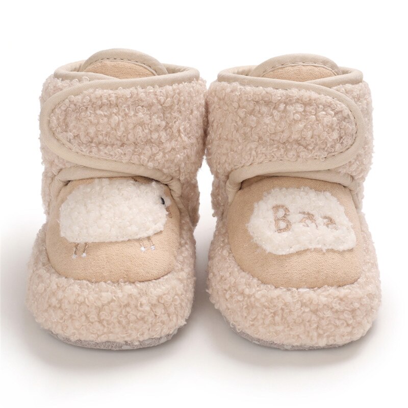 Baby jongens meisjes pantoffels, schattige schapenpatroon baby laarzen winter warme zachte katoenen peuter eerste loopstoel schoenen voor in de wieg