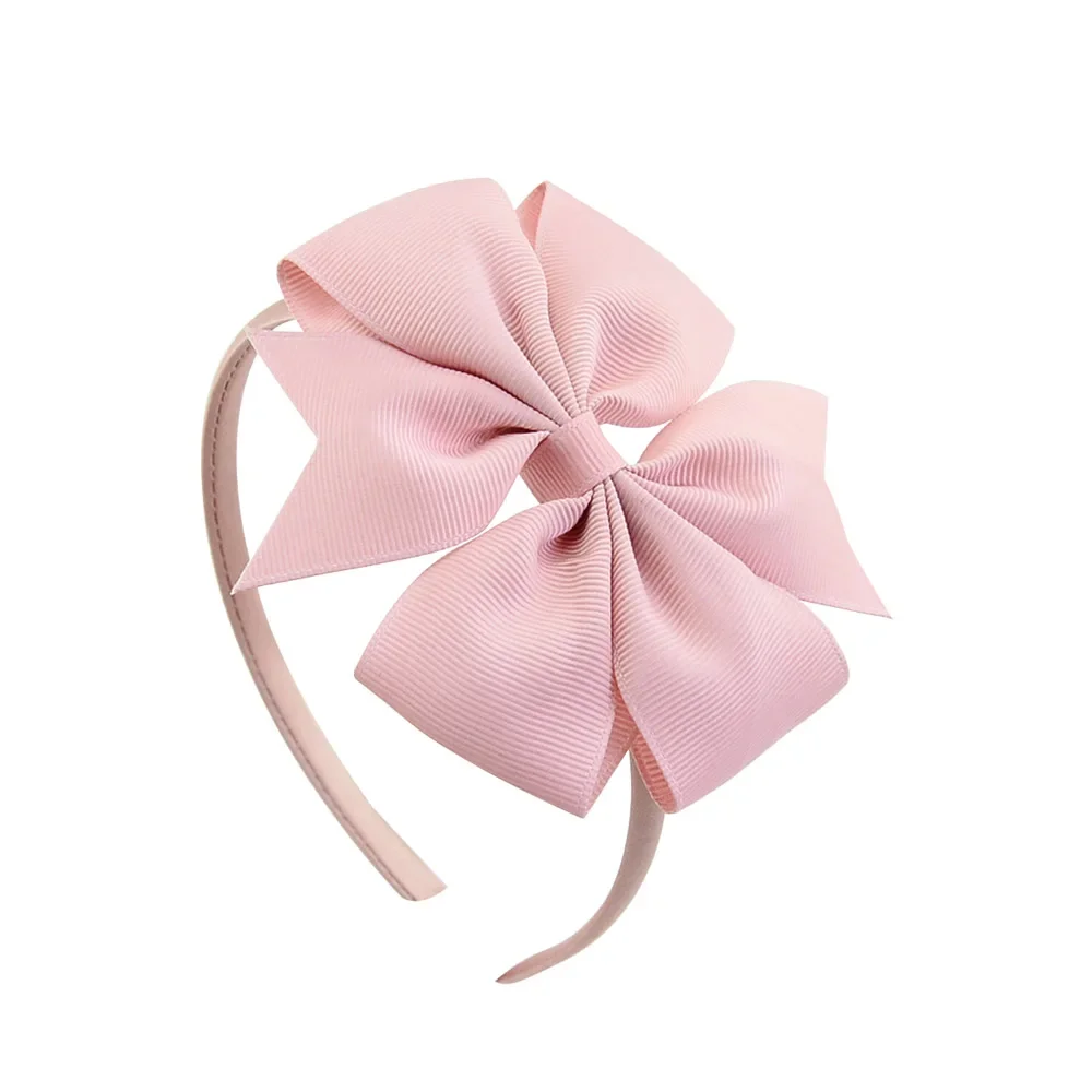 Diadema de flores grandes de 3,7 pulgadas, banda para el cabello para niñas, aro para el cabello hecho a mano sólido, cinta de grogrén, accesorios para el cabello,