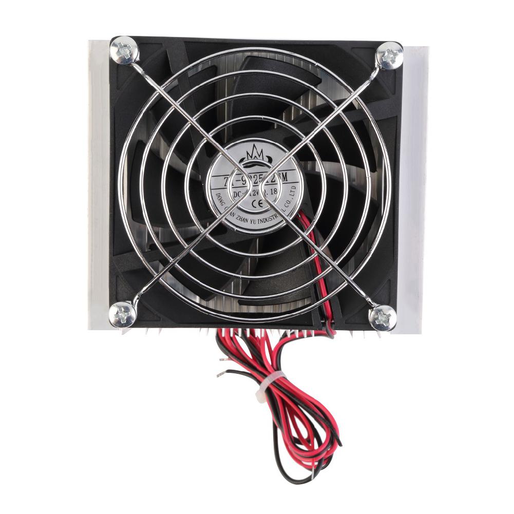 12V 6A termoelektrik Peltier soğutma soğutucu Fan soğutma sistemi kiti 6W (siyah gümüş)