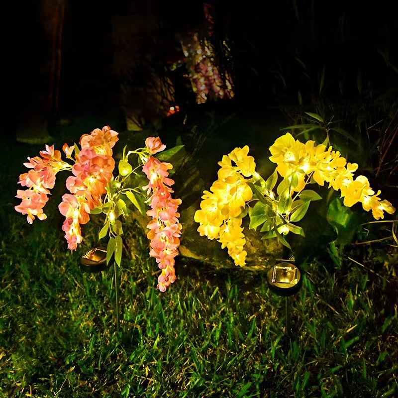 1pc solar wisteria flower lamp LED garden courtyard decoration lamp Waterproof lawn lamp Garden landscape lawn villa decoration