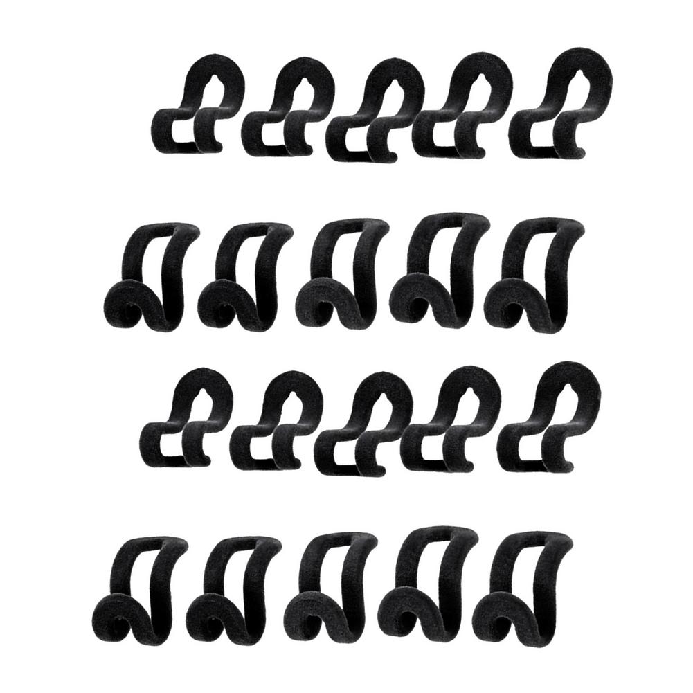 10PCS/Lot Cloth Hanger Hook Mini Flocking Clothes Hanger Easy Hook Closet Organizer Holder Save Space Non Slip Flocking Hanger: 20pcs black