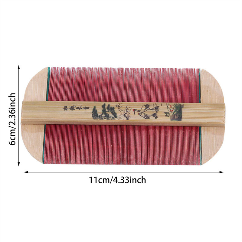 Chinese Traditional Bamboo Double Sided Lice Comb Handmade Dense Comb Rose Remove Itching Scraping Head Flea Cootie Combs