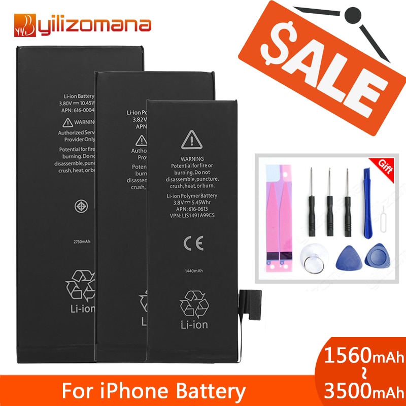 YILIZOMANA Originale Batteria Del Telefono Per il iPhone di Apple 5s iPhone6 6S Plus di Ricambio Bateria iPhoneSE 7 8 Più iPhoneX XR XS Max