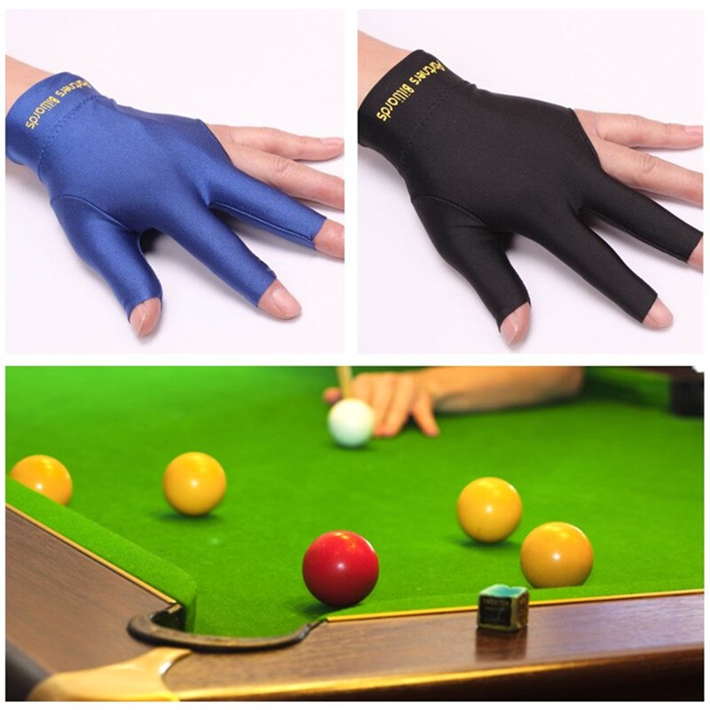 Snooker Billard Handschuh Billard Handschuhe Verknüpfungen Hand Drei Finger Glatte Biliardo Billar Guanti Billard Zubehör Schwarz