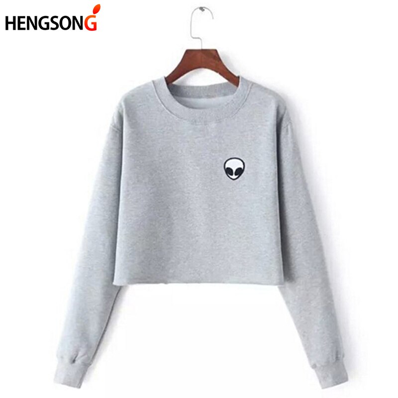 Sport Sweater Women Long Sleeve Casual O-Neck Cropped Pullovers Sudadera Gym Short Sudaderas Deportivas Mujer