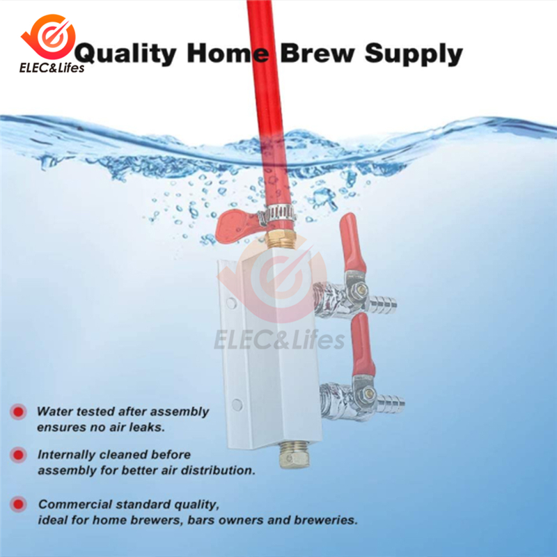 2/3/4 Way CO2 Air Gas Distribution Manifold Splitter Draft Beer Kegerator With Check Valves For Homebrew Beer Brewing Tool