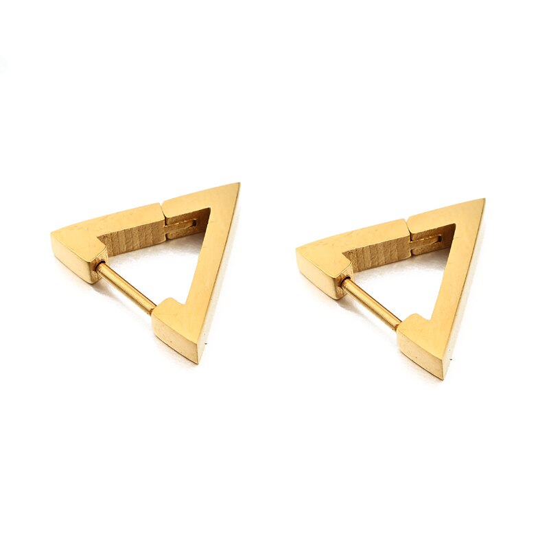 1Pcs Zilver Goud Zwart Kleur Geometrie Driehoek Oorringen voor Mannen Mode Eenvoudige Unisex Sieraden Koreaanse Piercing Brinco E220