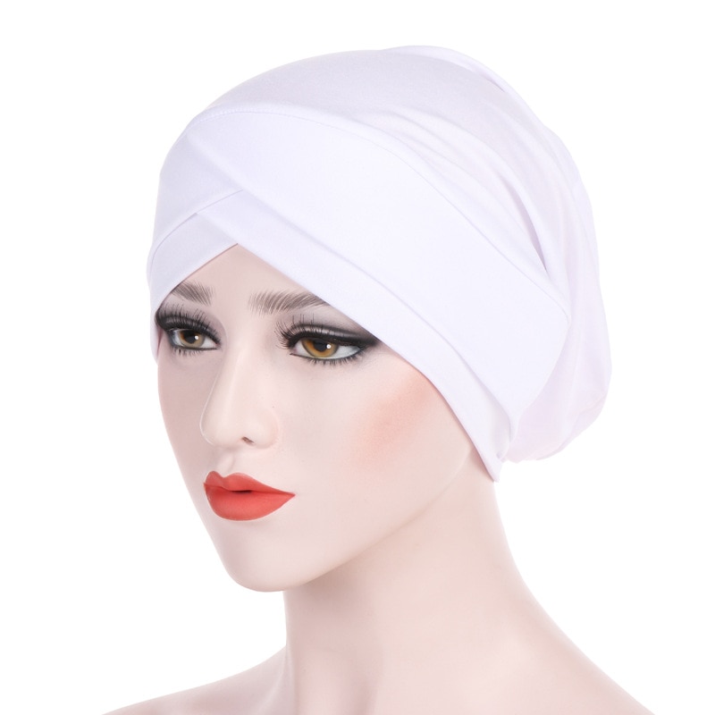 Musulman croix écharpe intérieure Hijab casquette islamique coiffe de tête chapeau bandeau Turban tête écharpe foulard femmes musulman Hijab bandeau: 2