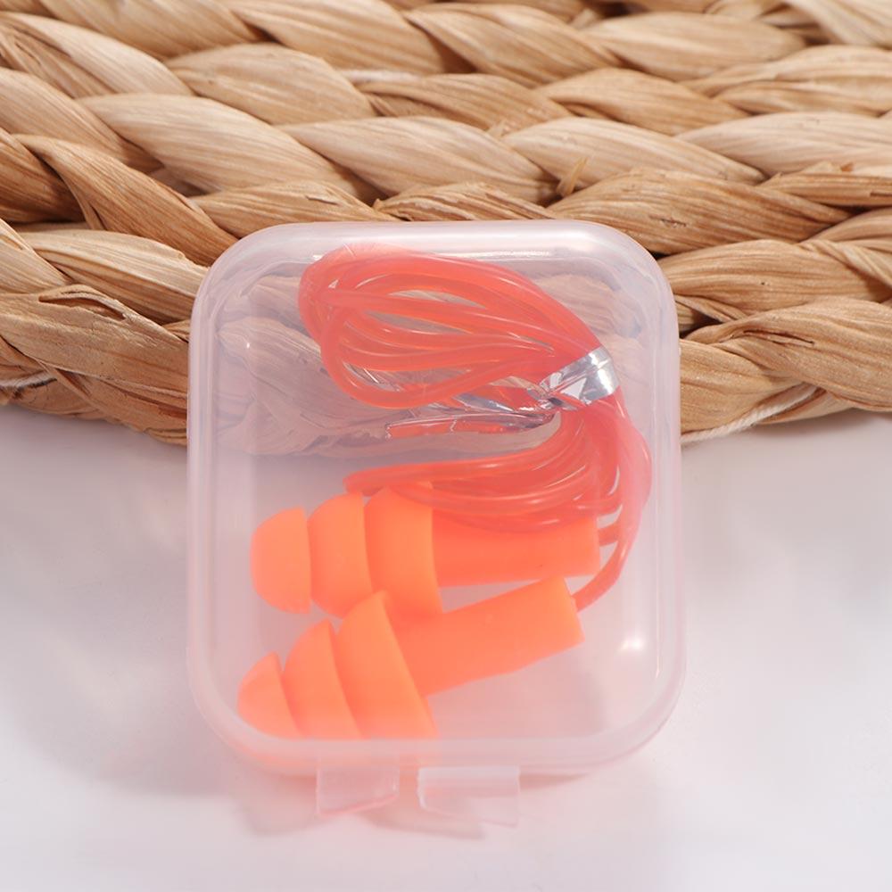 Zwemmen Accessoires Slaap Oordopjes Gehoor Voor Volwassen Zwemmen Zwemmen Oordoppen Siliconen Oordoppen Neus Clip Oordopjes met Touw: green