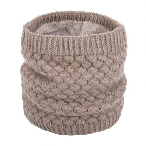 Heren dames koppels sjaal herfst en winter effen kleur wollen kraag gebreid zachte kraag plus fluweel dikke warme capuchon sjaal снуд: Khaki
