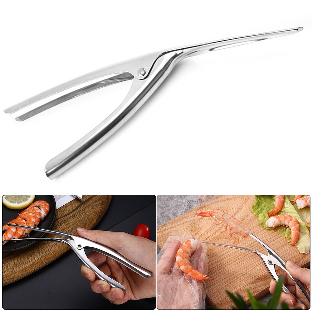 Shrimp Peeler Stainless Steel Prawn Peeling Deveiners Fishing Peel Device Cooking Seafood Gadgets Kitchen Tools Accessories