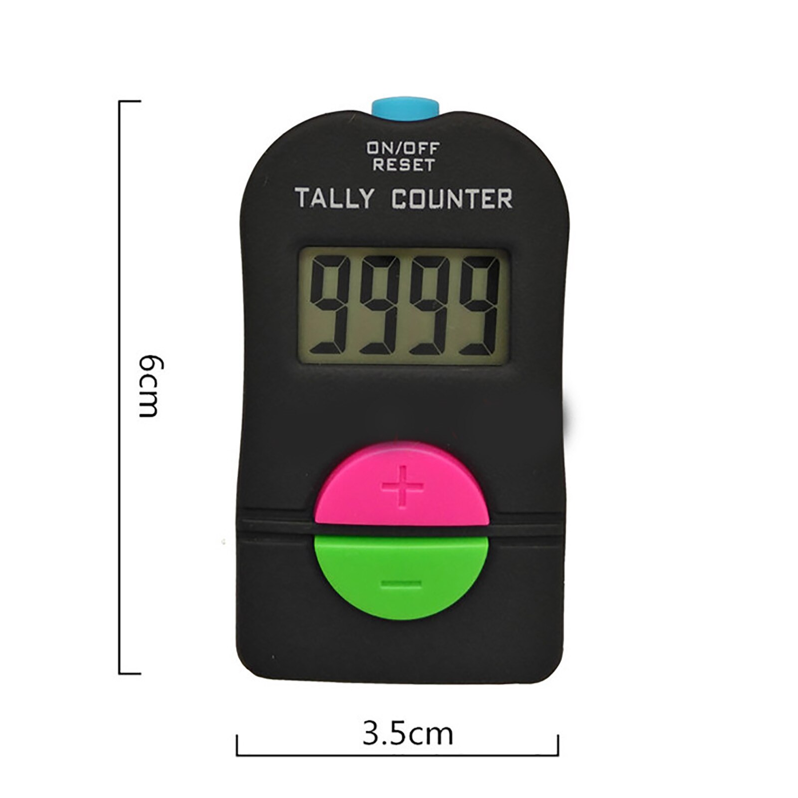 25# 1pc 0-9999 Digital Tally Counter Black ABS Tally Counter Electronic Manual Clicker Security Running For Golf Gym