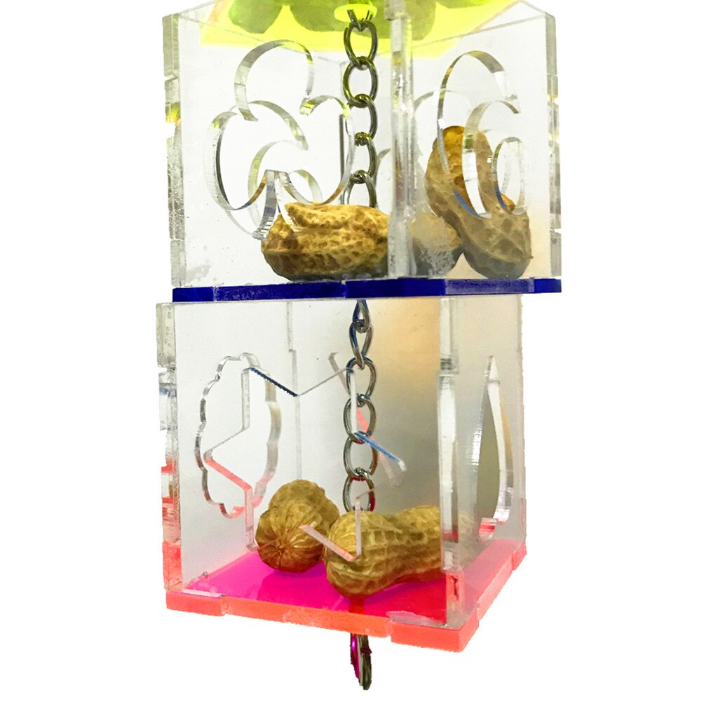 Transparent 3 Layer Parrots Food Feeder Hanging Parrot Nibbled Toys Feeder Pets Birds Forager Feeding Boxes Cage Birds Supplies