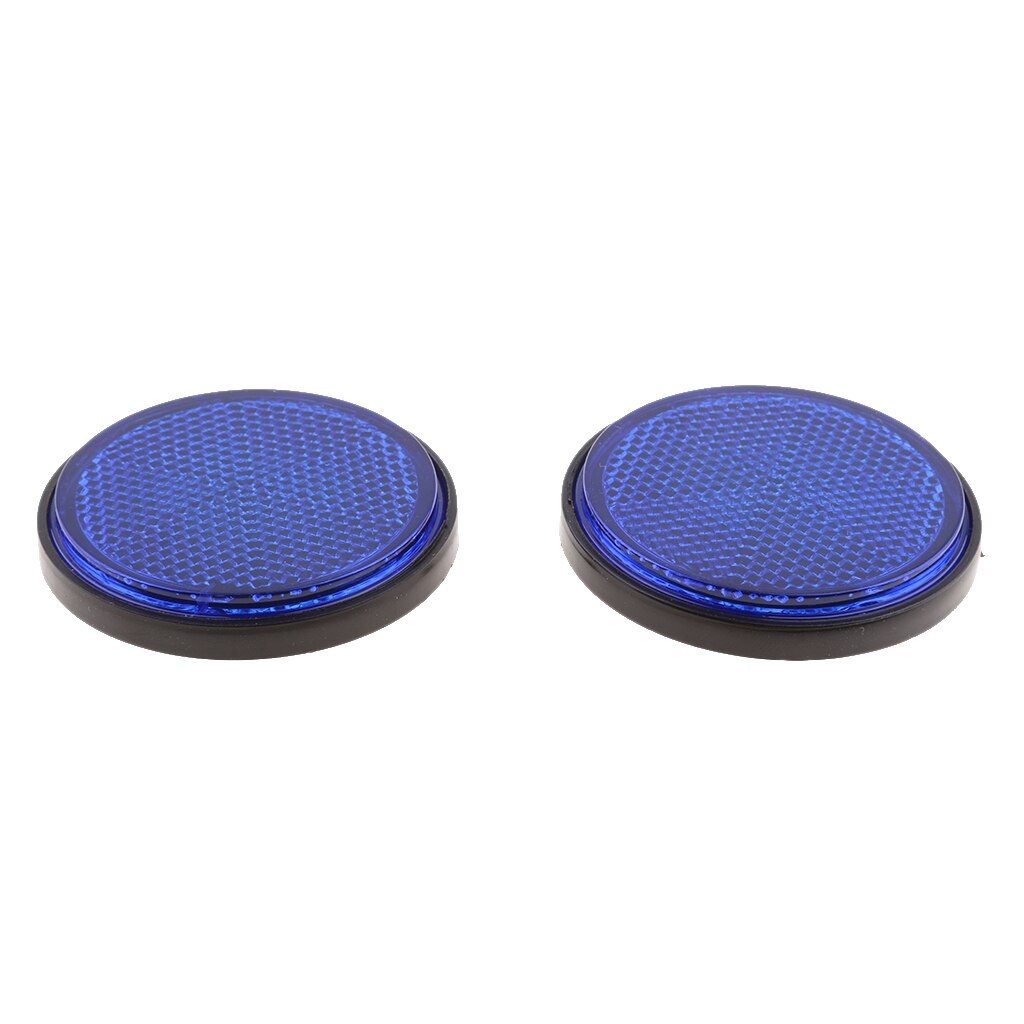2 Pieces Round Reflectors Universal for Motorcycle Bikes ATV Dirt Bike Red Orange Blue