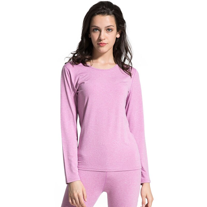 Women Thermal Underwear O-Neck Thick Long Johns Sets Winter Warm Solid Tops+Pants Female Basic Underwear Soft M-XXL: X68019A42Y / L