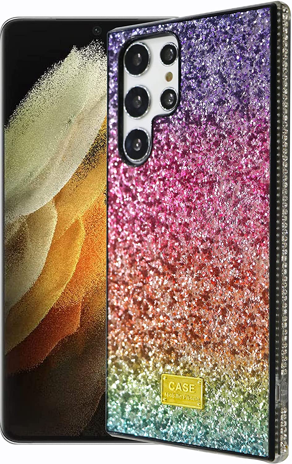 Bling glitter luxo strass capa para samsung galaxy s22 ultra caso para samsung s22u s22 s22 plus casos meninas feminino