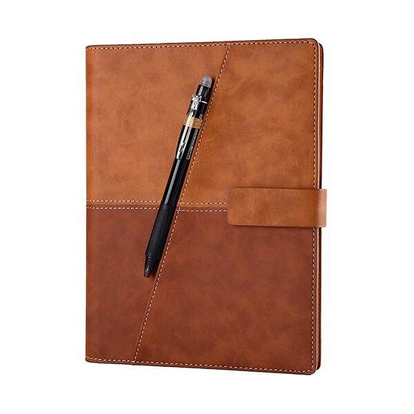 Elfinbook X Leather Smart Reusable Erasable Notebook Microwave Wave Cloud Erase Notepad Note Pad Lined With Pen: C