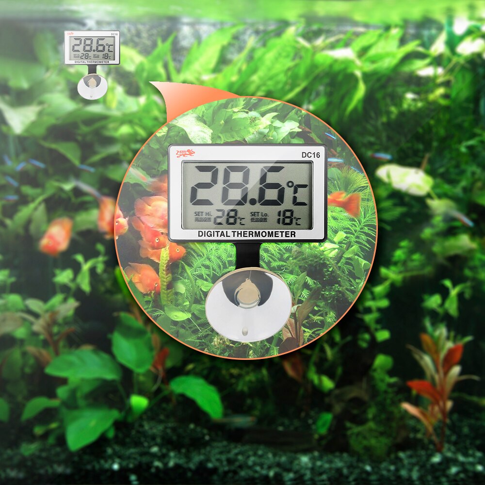 LCD Digital Fish Tank Aquarium Thermometer Control Submersible Water Temperature Meter High/Low Temperature Alarm 0°C~50°C