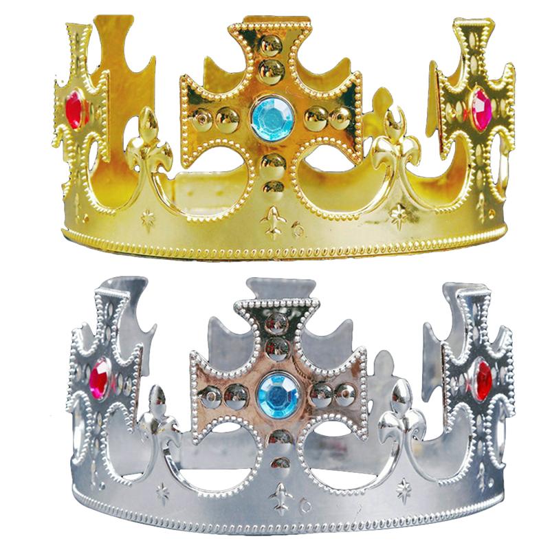 2 uds diadema de , Princesa Real, príncipe, Reina rey corona, sombreros, decoración de cumpleaños para niños, adultos, niños y niñas