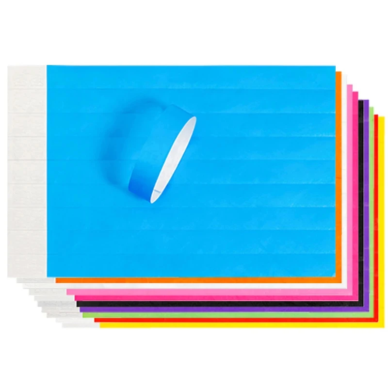 DUBAND 1000 Pcs No Logo Paper 3/4 Inch Wristbands for Event, Sport Wristband, Tyvek ID Festival Paper Bracelet: Blue Zinc Plated
