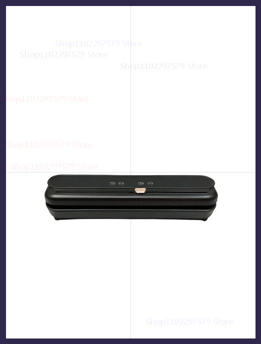 Elektrisk vakuumforsegler til tør/våd mad i hjemmet forseglet emballage til køkkenopbevaring af mad indbygget skærekniv køkkenredskaber: Sort