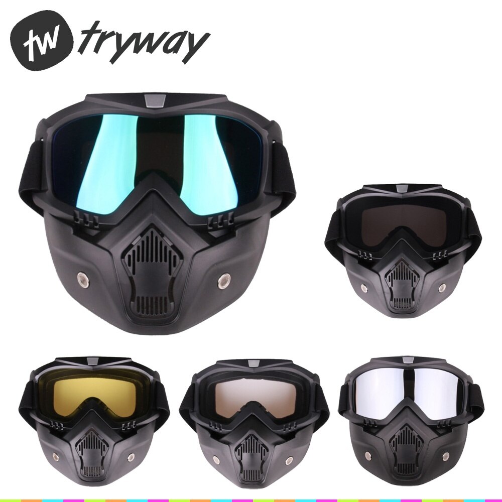 Motorcross masker bril stof fiets herorider motorbril oculos gafas met afneembare retro motormasker bril