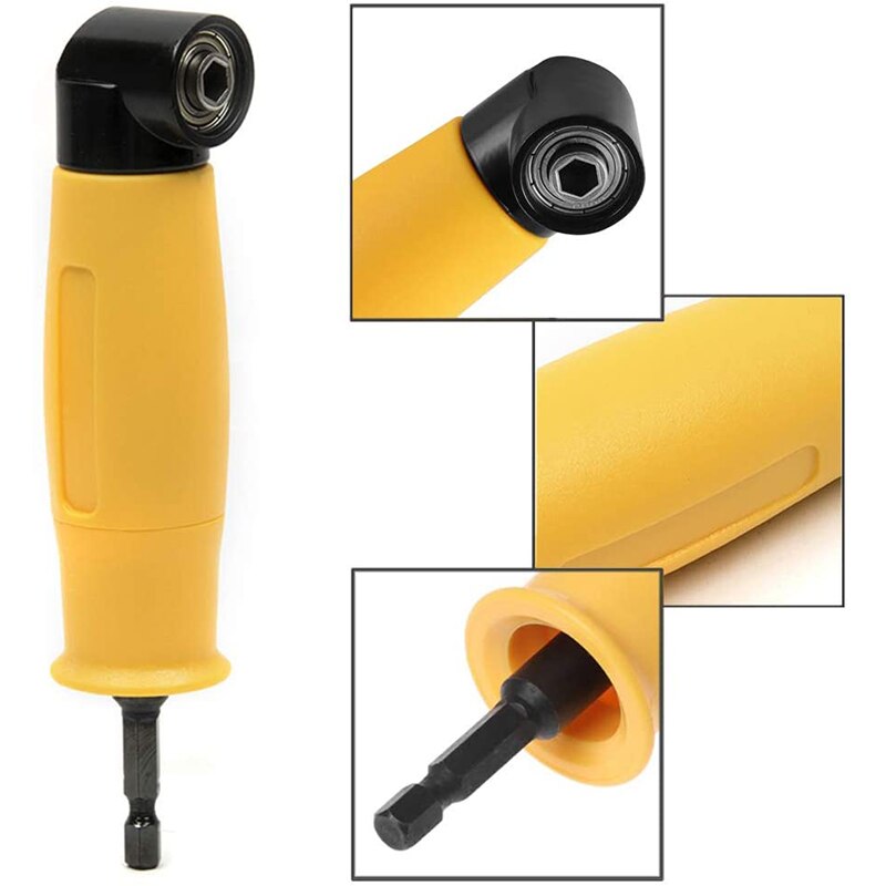 1/4 Inch Shank 90 Degree Right Angle Attachment Right Angle Drill Driver Screwdriver Extension Holder Adapter