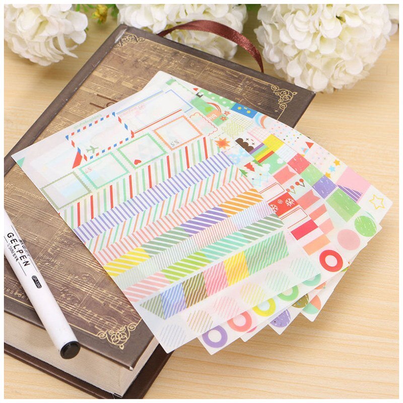 6 st enkel kalender papper klistermärke scrapbook kalender dagbok planerare dekor